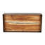 Console de salon Cole et gris en métal fait à la main avec façade en bois brun