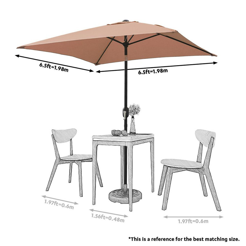 Parasol de marché Boligee, Beige