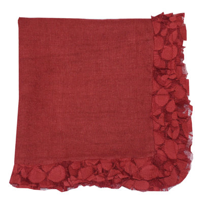 Romantic Volumed Border French Linen Napkin