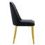 8 chaises de salle à manger, matériau en polyuréthane noir, pieds en métal, coussin de siège rembourré en éponge de conception moderne, pieds-722600926-722600922-722600925