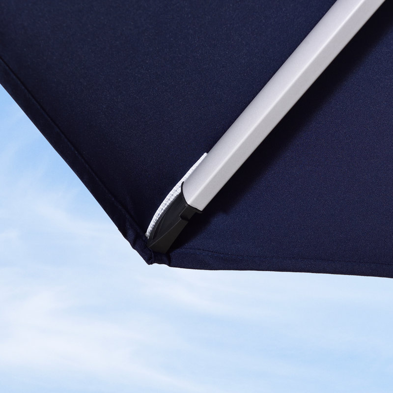 Sharayne 144'' Cantilever Umbrella with Crank Lift Counter Weights with Base in Ground, Navy