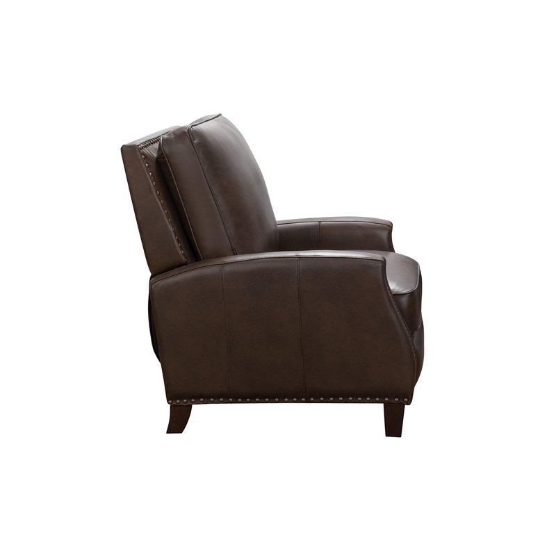 Llewellyn 31" Manual Standard Recliner, Dark Brown Genuine Leather