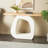 Cole And Grey Wooden O Shaped Console Table With Light Brown Tabletop