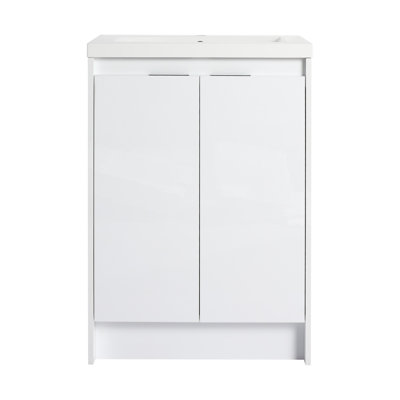 Meuble-lavabo autoportant avec lavabo en résine