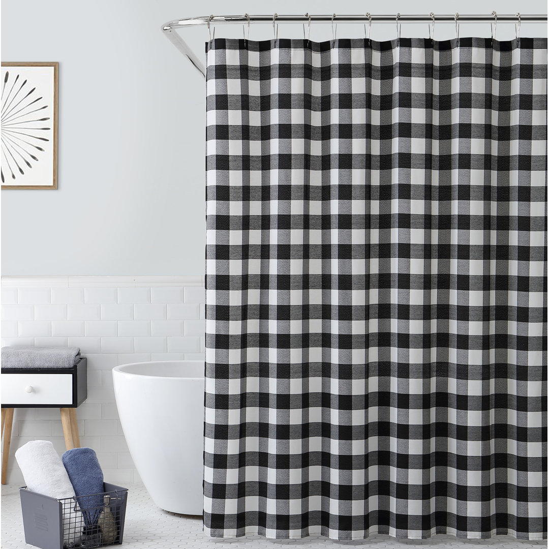 Taconic Cotton Blend Check Shower Curtain Gracie Oaks