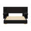 Grand lit plateforme tapissier grand avec lumières DEL circulaires, ports de chargement USB et tiroirs de rangement, noir-1294599588-1294599589