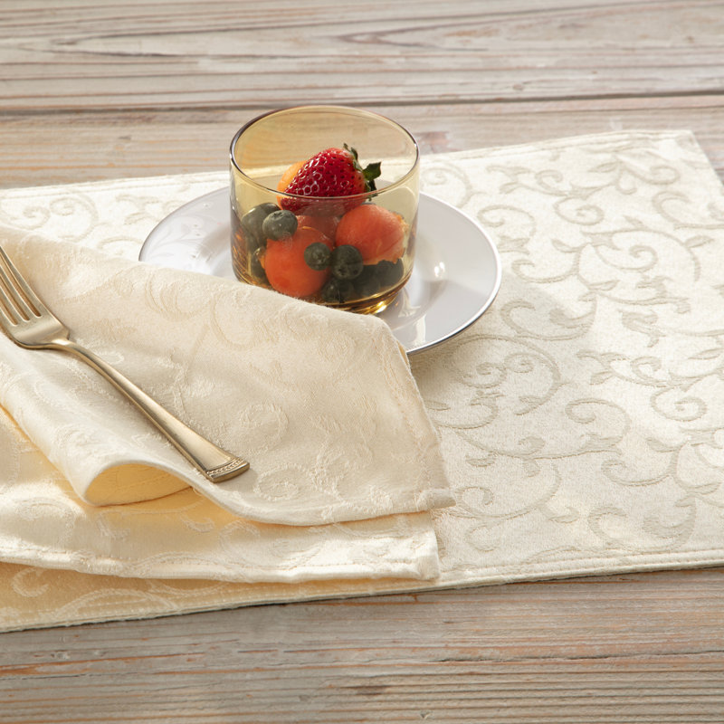 Lenox Opal Innocence Reversible Placemats, 13"x18", Ivory