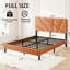 Lit plateforme en métal brun antique antique, carré avec rangement sous le lit, matelas rembourré sans ressorts, structure, cadre de chambre à coucher en brun rétro, tête de lit, plateforme, sommier tapissier, facile à installer-1407490219
