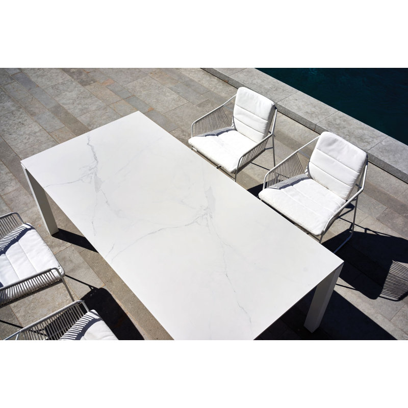 Table de salle à manger Machar, Blanc, L 39,38 po x L 78,75 po x H 29,5 po, Blanc