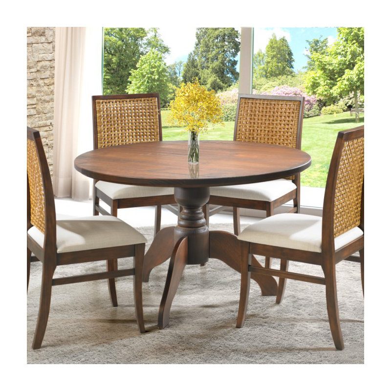 Class Pine Round Solid Wood Dining Table