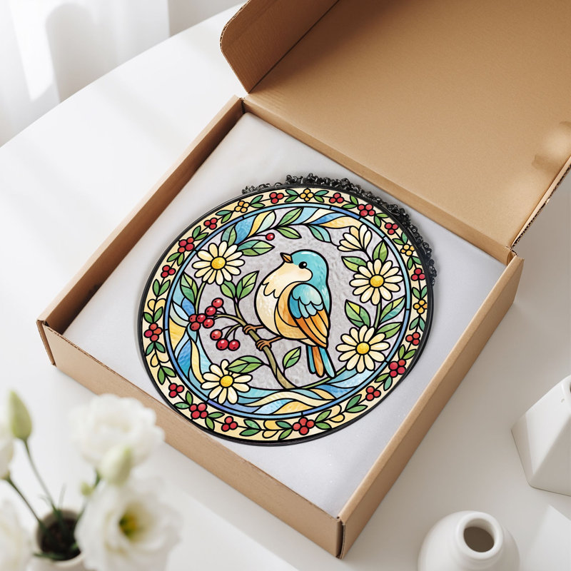 Panneau de vitrail en verre coloré, 7,8 heures, H 7,8 po