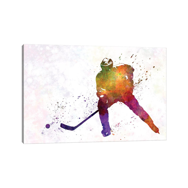«Hockey Skater V» par Paul Rommer, reproduction d'art sur toile tendue, H 12 po x l 18 po x 1,5 po