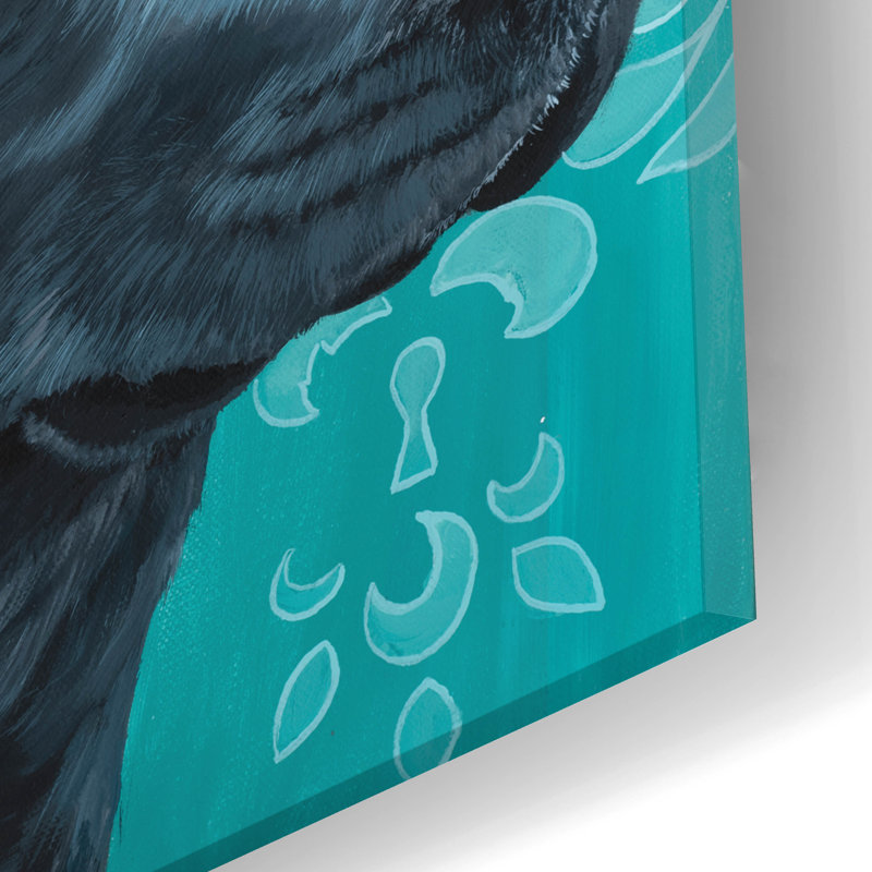  «Black Lab and Bird» par Heather Gauthier, art mural en verre acrylique, 12 po x 24 po, H 24 po x l 12 po