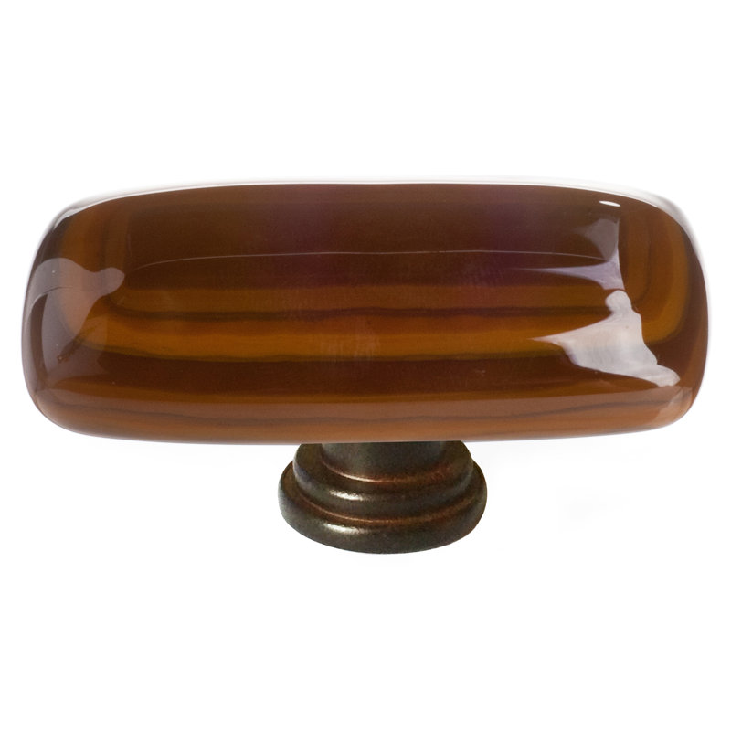 Stratum Rectangular Knob Knob, Woodland/Umber, Oil Rubbed Bronze