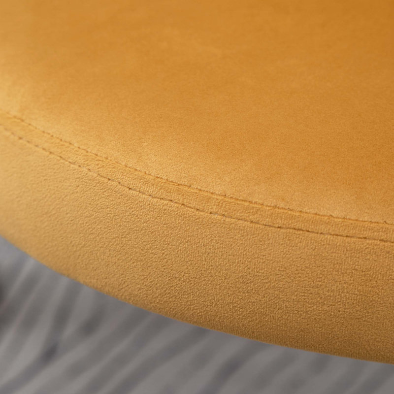 Chaise de salle à manger en velours, Jaune