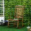 Chaise berçante à haut dossier en bois pour le porche Outsunny-696339813