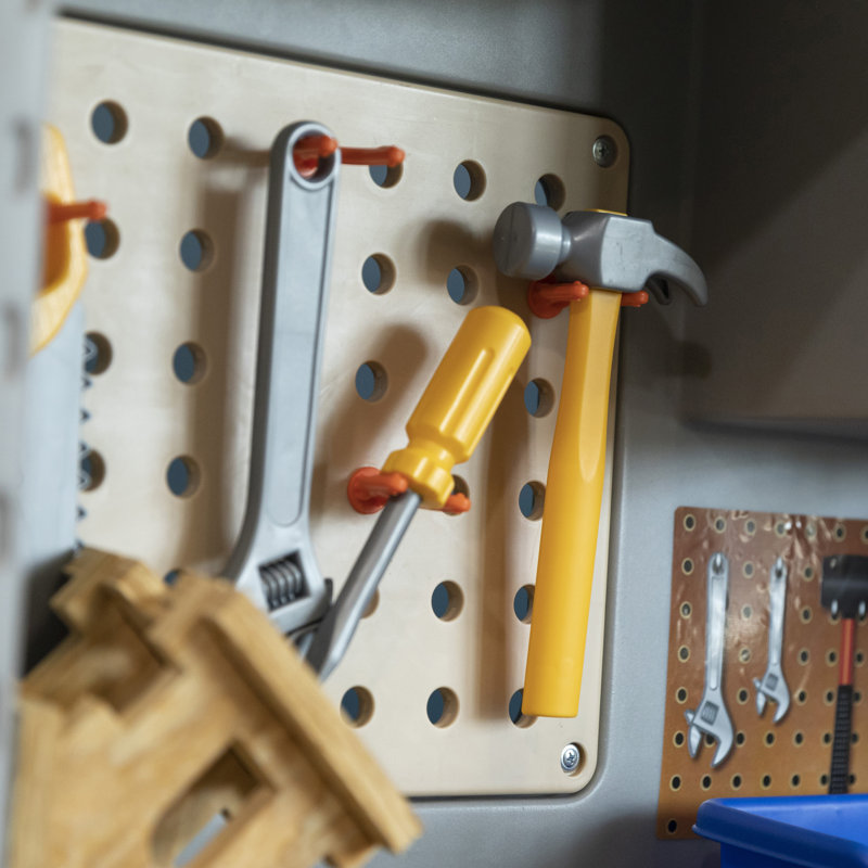 Step2 Deluxe Workshop Plastic Indoor Toddler Workbench and Tool Set