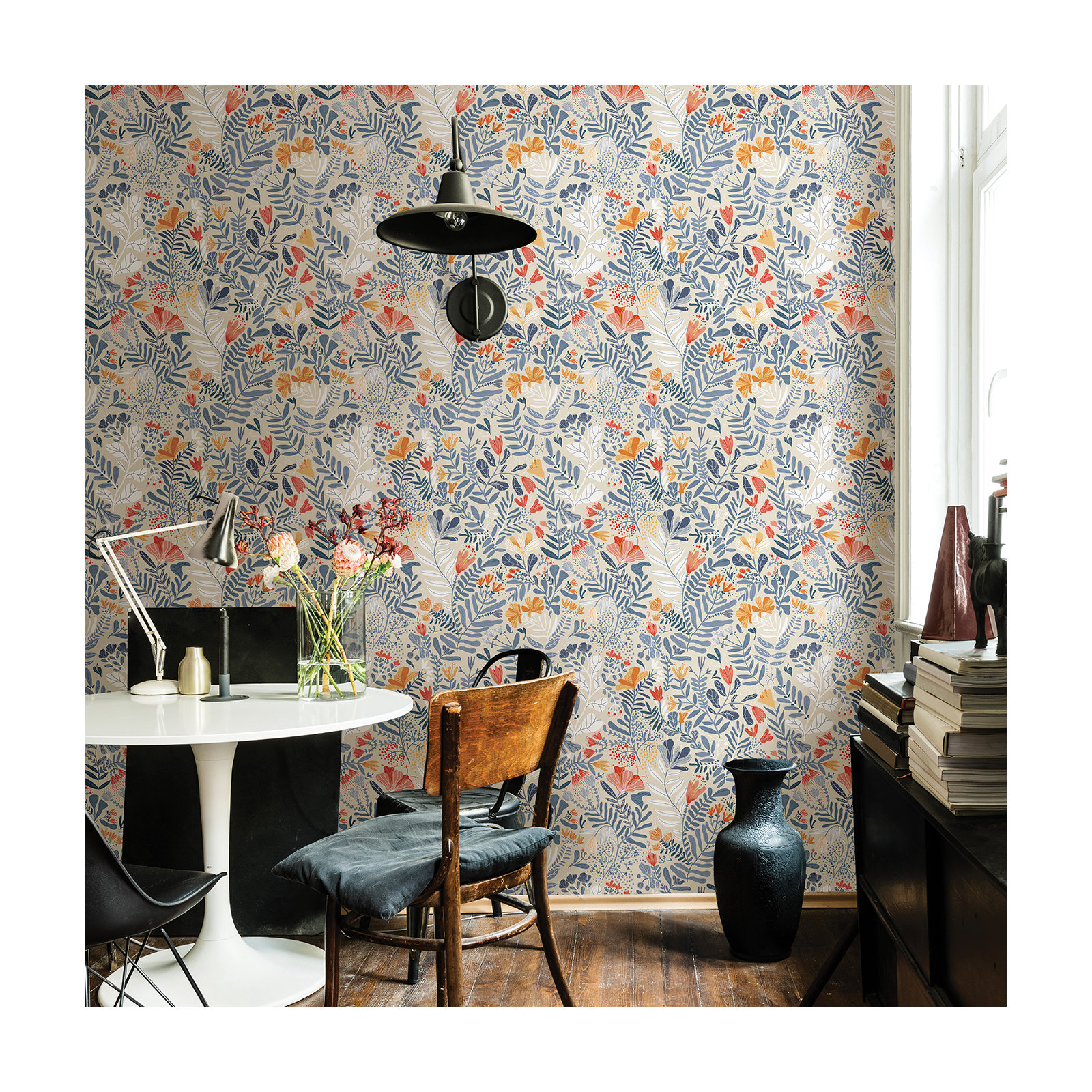 Ackworth Floral Roll, Light Blue