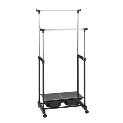 Adjustable Rolling Clothing Rack