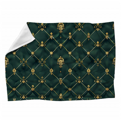 Baroque Elegance Bathroom Machine Printed Throw Blanket