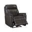Fauteuil inclinable électrique brun foncé avec port de charge USB - meubles de salon en cuir fleur et cadre en bois