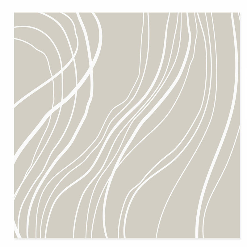 «Abstract Gray Lines», reproduction d'art moderne sans cadre Mid-Century, H 14 po x l 14 po