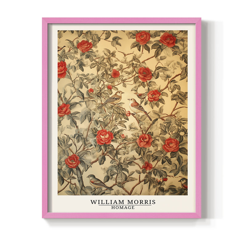 Imprimé encadré en bois massif de la série CCLxxv, H 30 po x l 24 po, Rose