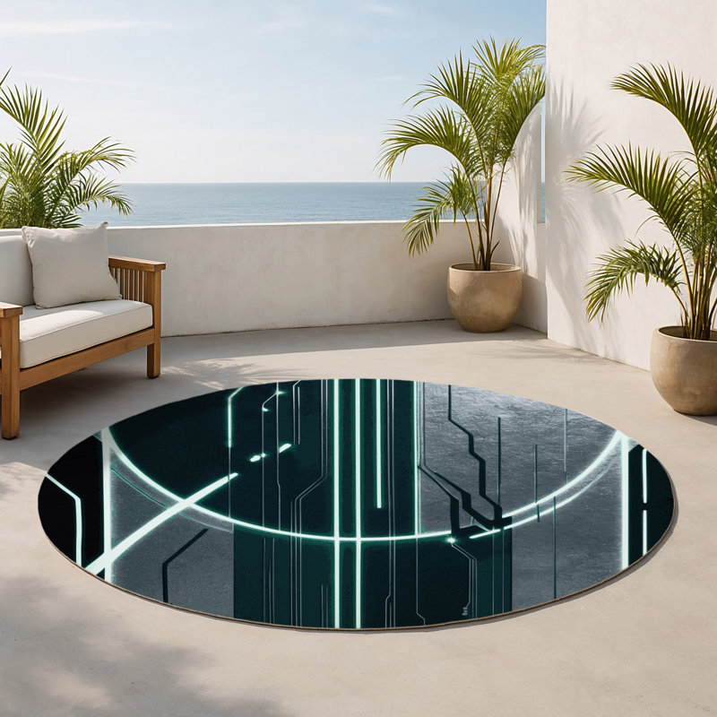 Tapis intérieur et extérieur Zenith Align, Rond 5 pi