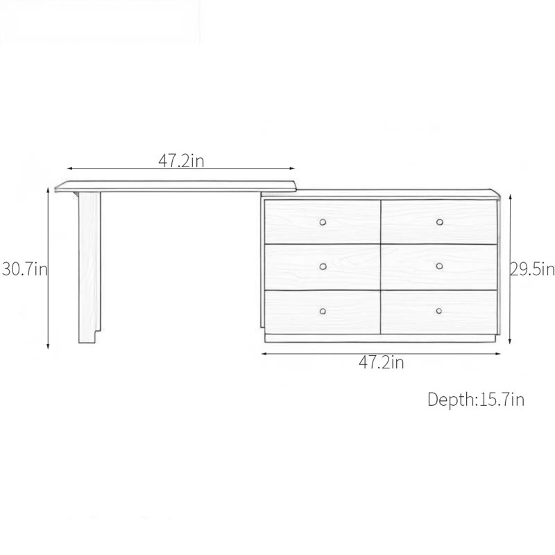 Commode en bois massif noir noyer