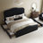 Maber Upholstered Queen Bed with 4 Drawers, Storage Platform Bed with 2 Bedside Tables , Velvet Wingback Bed, No Boxing Spring Needed, Gray-1266184381-1266184383