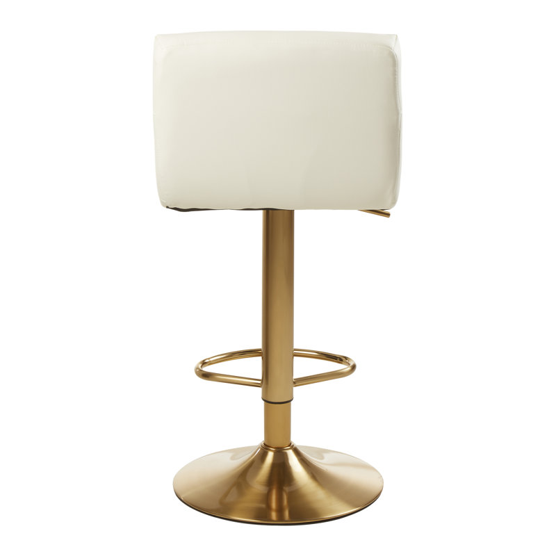 Tricia Height Adjustable Swivel Bar Stool, White