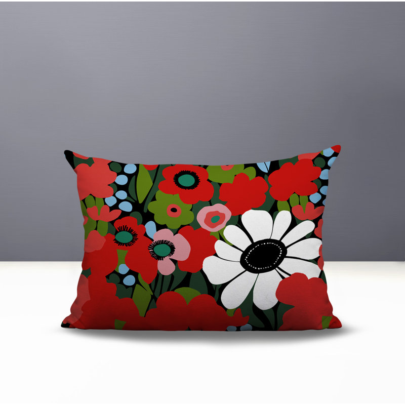 Coussin Maya, Rectangle H 14 po x l 20 po, Rouge