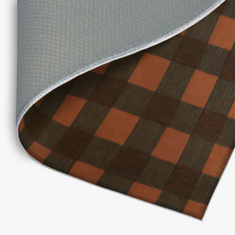 Tapis d'intérieur et d'extérieur à carreaux brun, Rectangulaire 2 pi x 3 pi