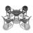 5-Piece Set Of Cast Aluminum Patio Furniture With Black Frame And Red Seat Cushions-778124655