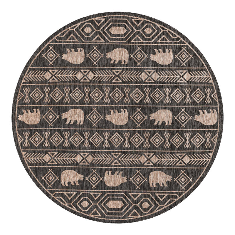 Tapis intérieur / extérieur Amasya Marcion, Rond 7 pi 10 po