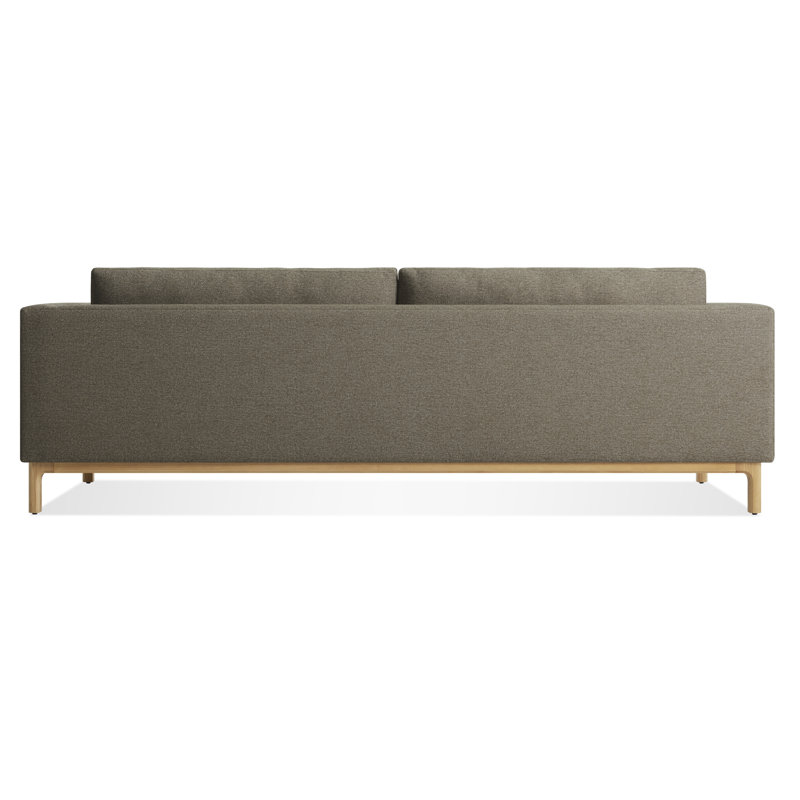 Guide Sofa, 31" H x 96" W x 36" D, White Oak, Coffee Velvet Polyester Blend