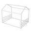 Structure de lit double en métal Montessori, lit en forme de maison avec garde-corps pour enfants et tout-petits, assemblage facile, sans lattes, blanc-1356049055-1356049048