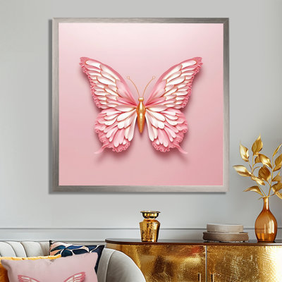 Pink and Gold Butterfly III - Butterfly Wall Decor