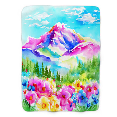 Watercolor Mountains - 1 pièce Sherpa Premium