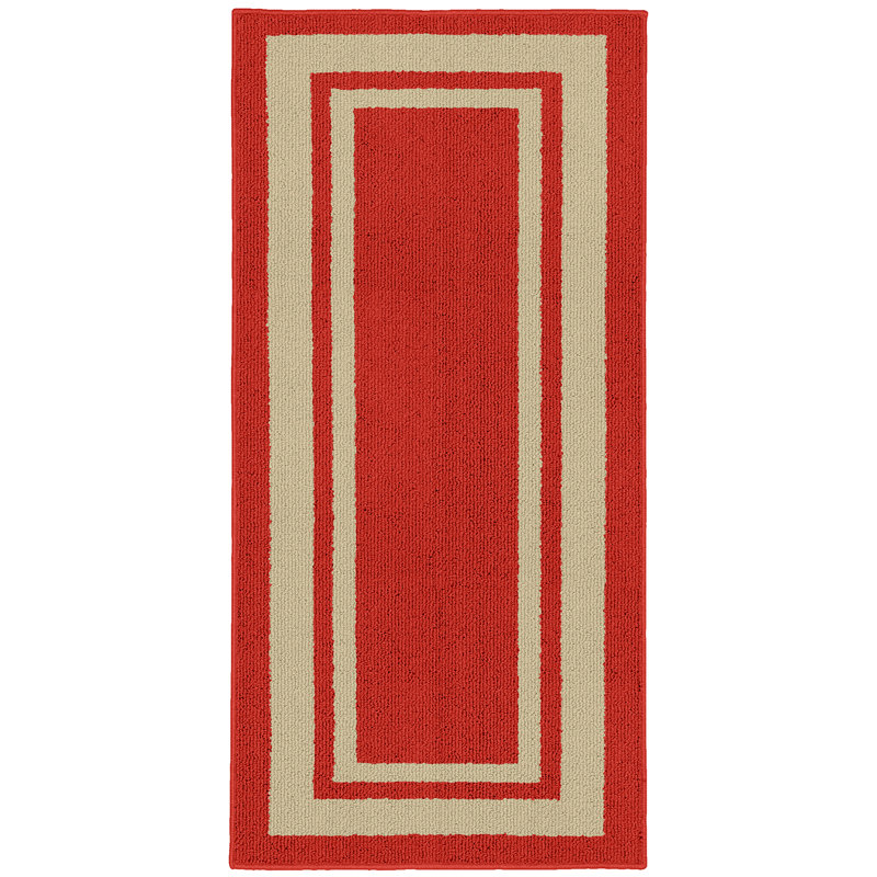 Tapis rouge touffeté Ertan, Tapis de couloir 2 pi x 5 pi