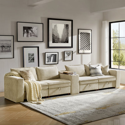 Miriam Modern 4 Seater Corner Sofa with Hidden Storage and USB Port