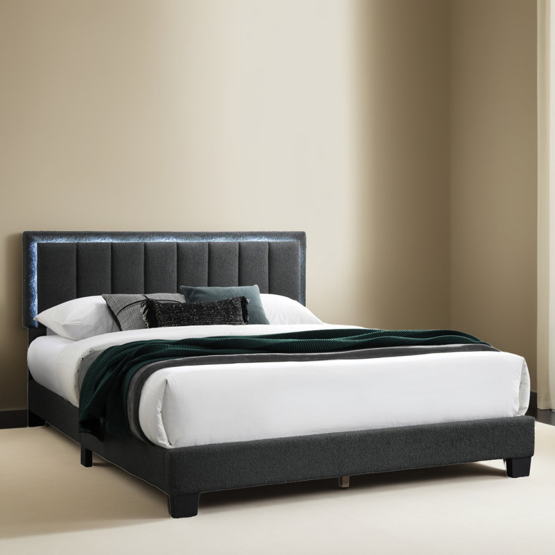 Base de lit tapissier grand format, Gris anthracite