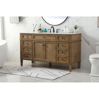 Rivers 60'' Single Bathroom Vanity with Marble Top