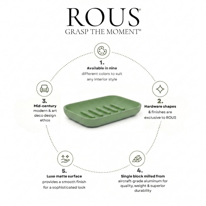 Alabaster Soap Dish, Olive (Green)