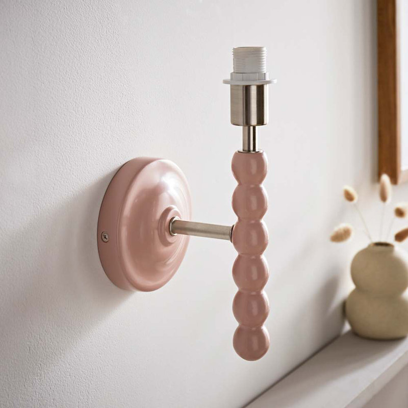 Alderic Manufactured Wood Armed Sconce, Pink