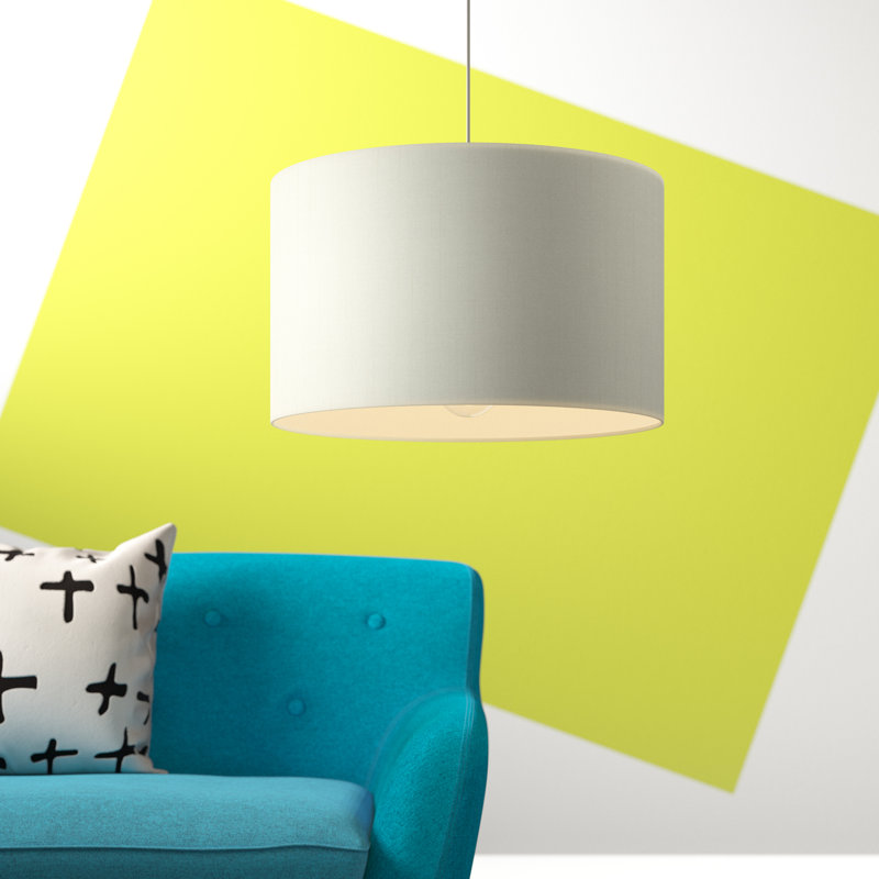 Polyester Drum Lamp Shade ( Screw On ), 20cm H x 40cm W x 40cm D, Ivory