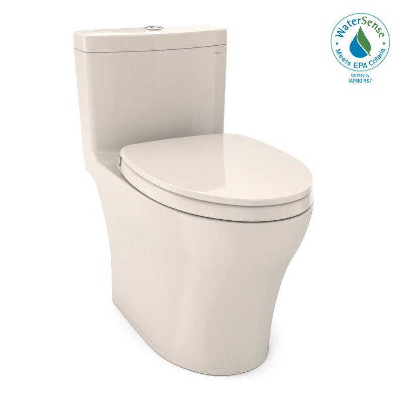 Aquia® Dual-Flush Elongated One-Piece Toilet with Tornado Flush (Seat Included), Sedona Beige