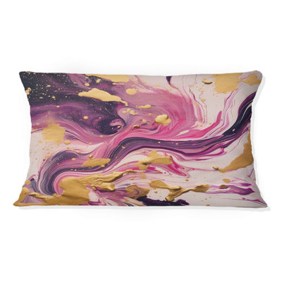 Purple And Pink Strokes VIII - Fractals Printed Throw Pillow