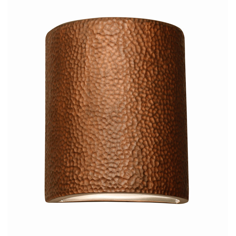Cammi Ceramic Outdoor Wall Light, LED Bulb Included, Rubbed Copper, 10" H x 8" W x 5" D
