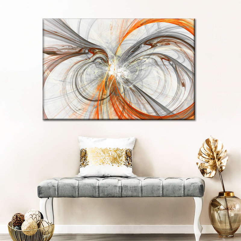 Papillon abstrait dynamique et Bouddha sur toile, H 8 po x l 12 po x P 1 po